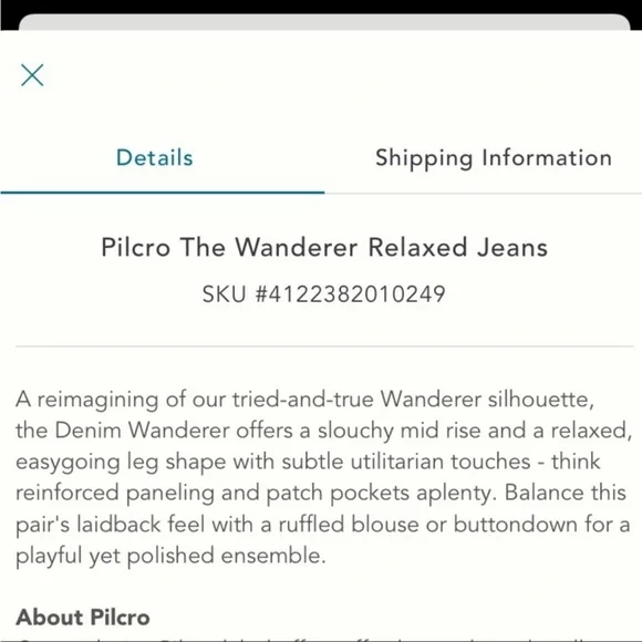 Anthropologie NWT Pilcro The Wanderer Relaxed Jeans Size 25. - Picture 5 of 7